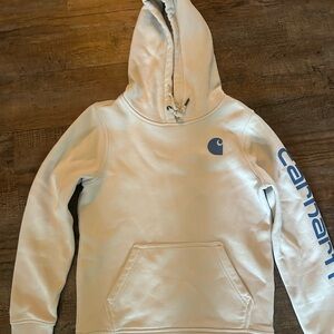 Carhartt Men's Cream and Blue Hoodie